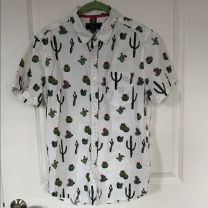 21men White Cactus Print Casual Shirt